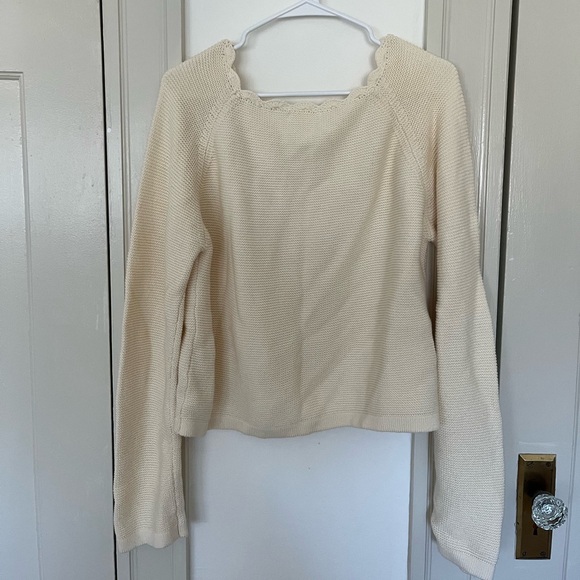 NWOT neuflora scalloped cardigan - Picture 3 of 3